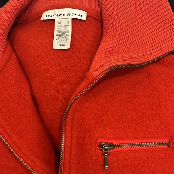 Jones New York Woolen Jacket Bomber Coat Retro Vintage Blazer Wool Coastal Chic - Picture 2 of 3